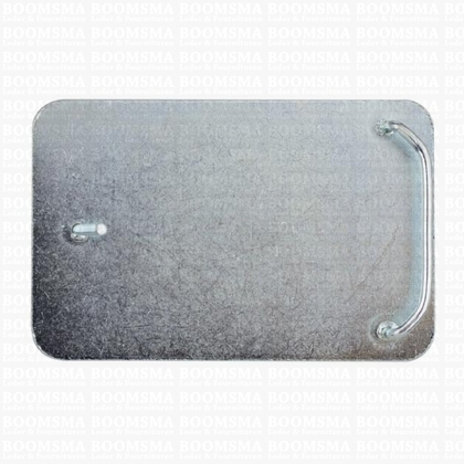 Buckle om leer in te leggen recht of te bekleden zilver rechthoek groot  84 × 50 mm, riem 4 à 4,5 cm  - afb. 2