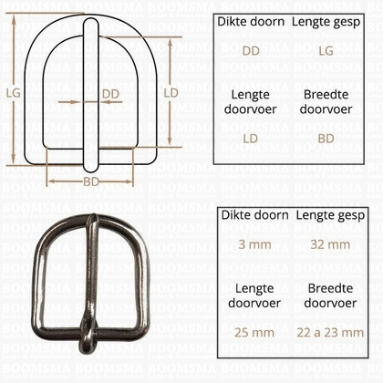 Ceintuurgesp 20 mm zilver versie 4 - afb. 2