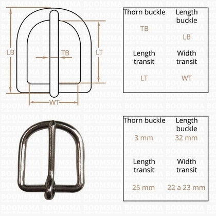 Ceintuurgesp 20 mm zilver versie 4 - afb. 3