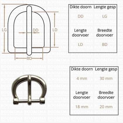 Ceintuurgesp 20 mm zilver versie 5 - afb. 2