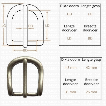 Ceintuurgesp 25 mm mat zilver 25 mm  - afb. 2