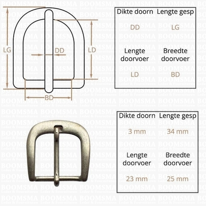 Ceintuurgesp 25 mm mat zilver 25 mm  - afb. 2