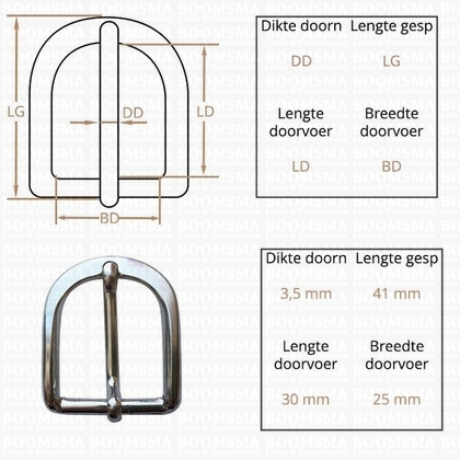 Ceintuurgesp 25 mm zilver 25 mm  - afb. 2