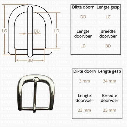 Ceintuurgesp 25 mm zilver 25 mm  - afb. 2