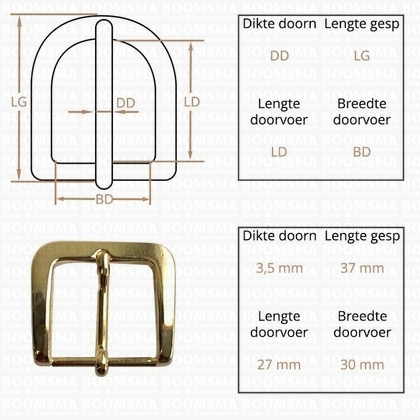 Ceintuurgesp 30 mm goud 30 mm  - afb. 2