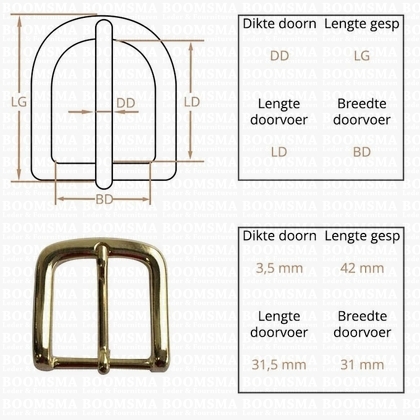 Ceintuurgesp 30 mm goud 30 mm  - afb. 2