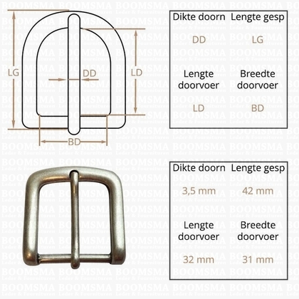 Ceintuurgesp 30 mm mat zilver 30 mm  - afb. 2