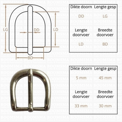 Ceintuurgesp 30 mm mat zilver 30 mm  - afb. 2