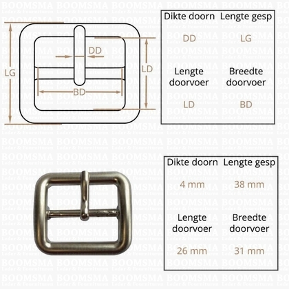 Ceintuurgesp 30 mm mat zilver 30 mm dubbel - afb. 2