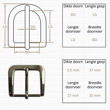 Ceintuurgesp 30 mm zilver 30 mm  - afb. 2
