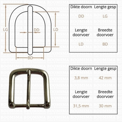 Ceintuurgesp 30 mm zilver 30 mm  - afb. 2