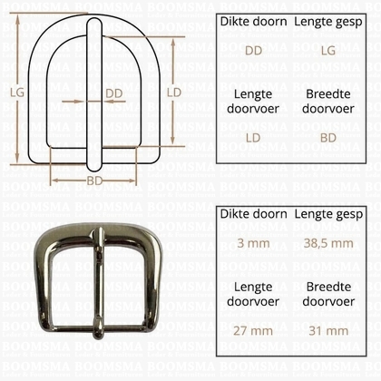 Ceintuurgesp 30 mm zilver 30 mm  - afb. 2