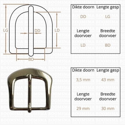 Ceintuurgesp 30 mm zilver 30 mm  - afb. 2