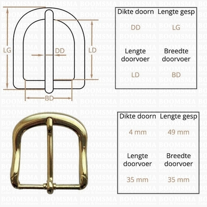 Ceintuurgesp 35 mm goud 35 mm  - afb. 2