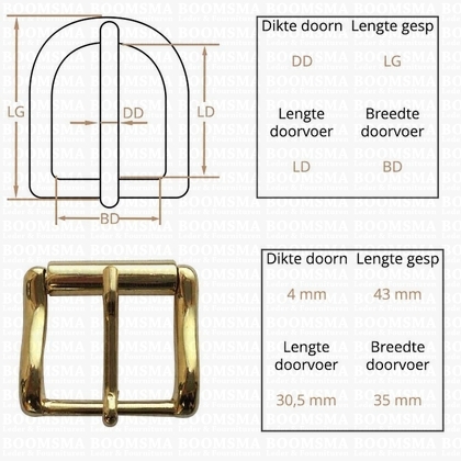 Ceintuurgesp 35 mm goud 35 mm  - afb. 2