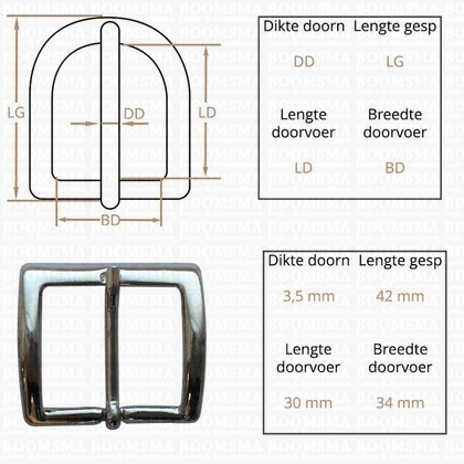 Ceintuurgesp 35 mm zilver 35 mm  - afb. 2