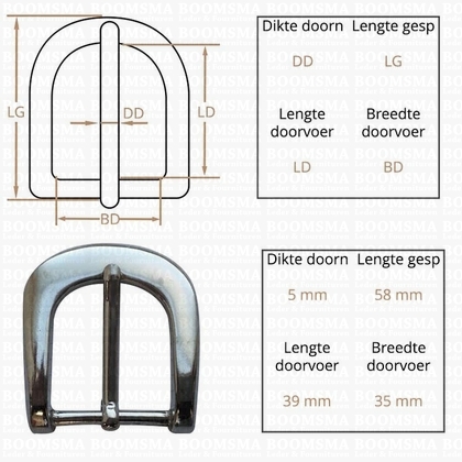 Ceintuurgesp 35 mm zilver 35 mm  - afb. 2