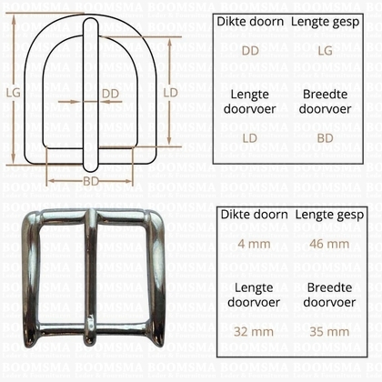 Ceintuurgesp 35 mm zilver 35 mm  - afb. 2