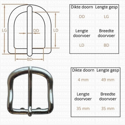Ceintuurgesp 35 mm zilver 35 mm  - afb. 2
