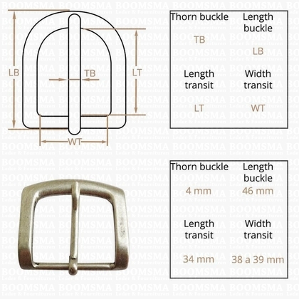 Ceintuurgesp 40 mm mat zilver 40 mm (07) - afb. 3