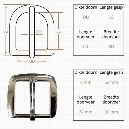 Ceintuurgesp 40 mm zilver 40 mm (G1) - afb. 2