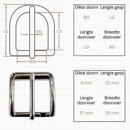 Ceintuurgesp 40 mm zilver 40 mm met rol (3) - afb. 2