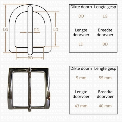 Ceintuurgesp 40 mm zilver 40 mm (03) - afb. 2