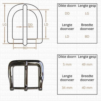 Ceintuurgesp 40 mm zilver 40 mm (02) - afb. 2