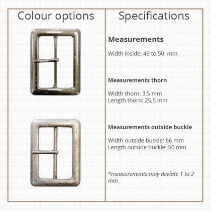 Ceintuurgesp 50 mm zilver 50 mm brug in het midden mat zilver - afb. 3