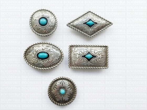 Concho: Concho met turquoise 'steen' - afb. 3