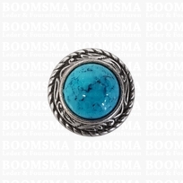 Concho: Concho Ted met turquoise 'steen' 20 mm (3/4'' inch) groot (12 mm steen)