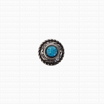 Concho: Concho Ted met turquoise 'steen'  12 mm (1/2'' inch) (5 mm steen) - afb. 1
