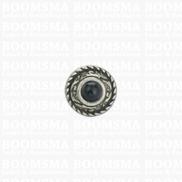 Concho: Concho Ted met zwarte 'steen' 12 mm (1/2'' inch) klein (5 mm steen)