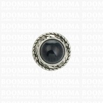 Concho: Concho Ted met zwarte 'steen' 20 mm (3/4'' inch) groot (12 mm steen)