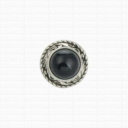Concho: Concho Ted met zwarte 'steen' 20 mm (3/4'' inch) (12 mm steen) - afb. 1