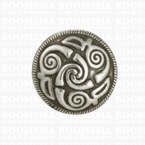 Concho: Keltische concho's met schroef zilver Lindesfarne spiraal 