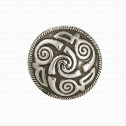 Concho: Keltische concho's met schroef zilver Lindesfarne spiraal  - afb. 1