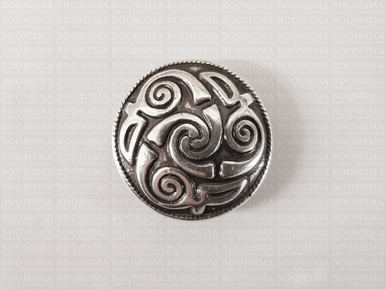 Concho: Keltische concho's met schroef zilver Lindesfarne spiraal  - afb. 2