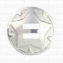 Concho rond 'ster' met sleuven rond nikkel klein Ø 25 mm (10/pk) (per pakje)
