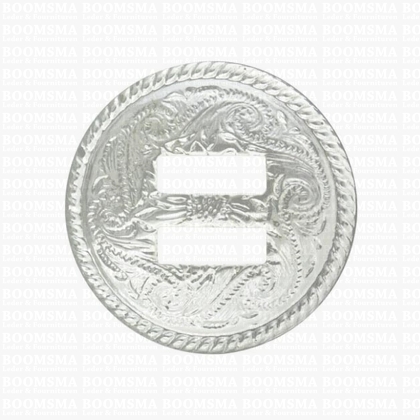 Concho rond 'gegraveerd' met sleuven verzilverd Ø 32 mm per stuk - afb. 1