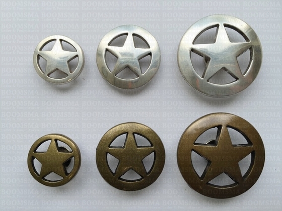 10 Conchos étoile Texas Western Argent 21mm - Décor Selle, Ceinture, Sac à Faire Soi-même