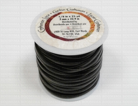 Craftsman Lace vlechtband zwart 3 mm breed 22,9 meter op de rol - afb. 2