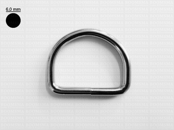 D-ring gelast verchroomd 45 mm × Ø 6 mm  - afb. 1