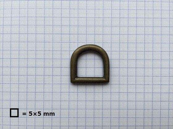 D-ring luxe voor tas lichtbrons 15 mm, draaddikte 4 mm - afb. 2