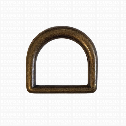 D-ring luxe voor tas lichtbrons 20 mm, draaddikte rechte stuk 3,5 mm, bolle kant Ø 5 mm - afb. 1