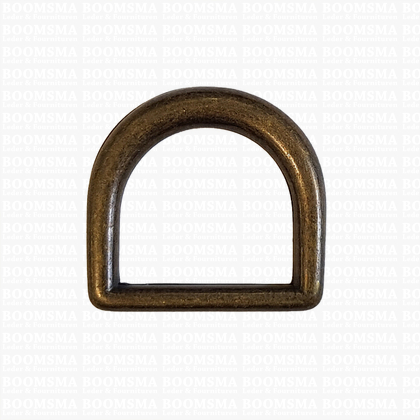 D-ring luxe voor tas lichtbrons 20 mm, draaddikte rechte stuk 3,5 mm, bolle kant Ø 5 mm - afb. 1