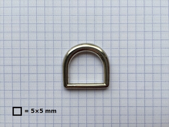 D-ring luxe voor tas zilver 20 mm, draaddikte rechte stuk 3,5 mm, bolle kant Ø 5 mm - afb. 3