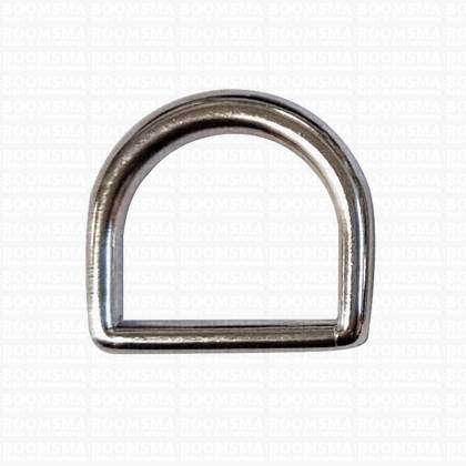 D-ring luxe voor tas zilver 25 mm, draaddikte rechte stuk 3,5 mm, bolle kant Ø 5 mm - afb. 1