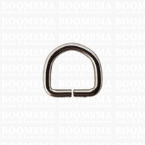 D-ring ongelast  zilver 10 mm
