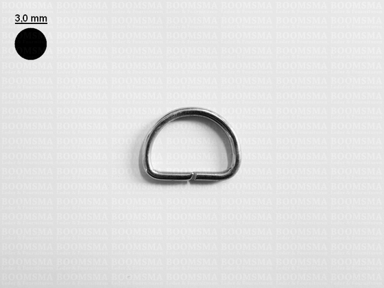 D-ring ongelast  zilver 22 mm, 'oude voorraad, minder glanzend' (10 st.) - afb. 1